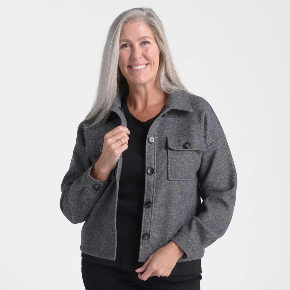 CJ Banks Patch Pocket Button Down Shacket 1X - image 1